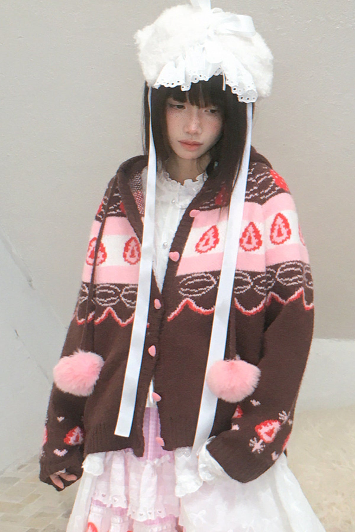 Strawberry Chocolate Fair Isle Cardigan