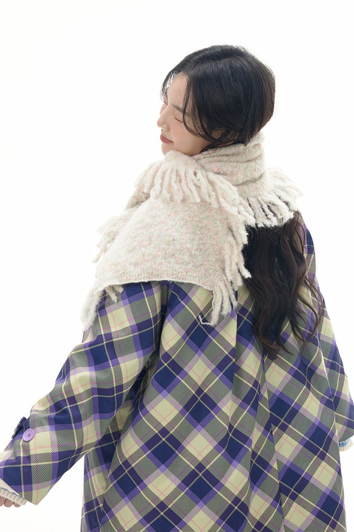 Soft Wool Bear Fringe Scarf