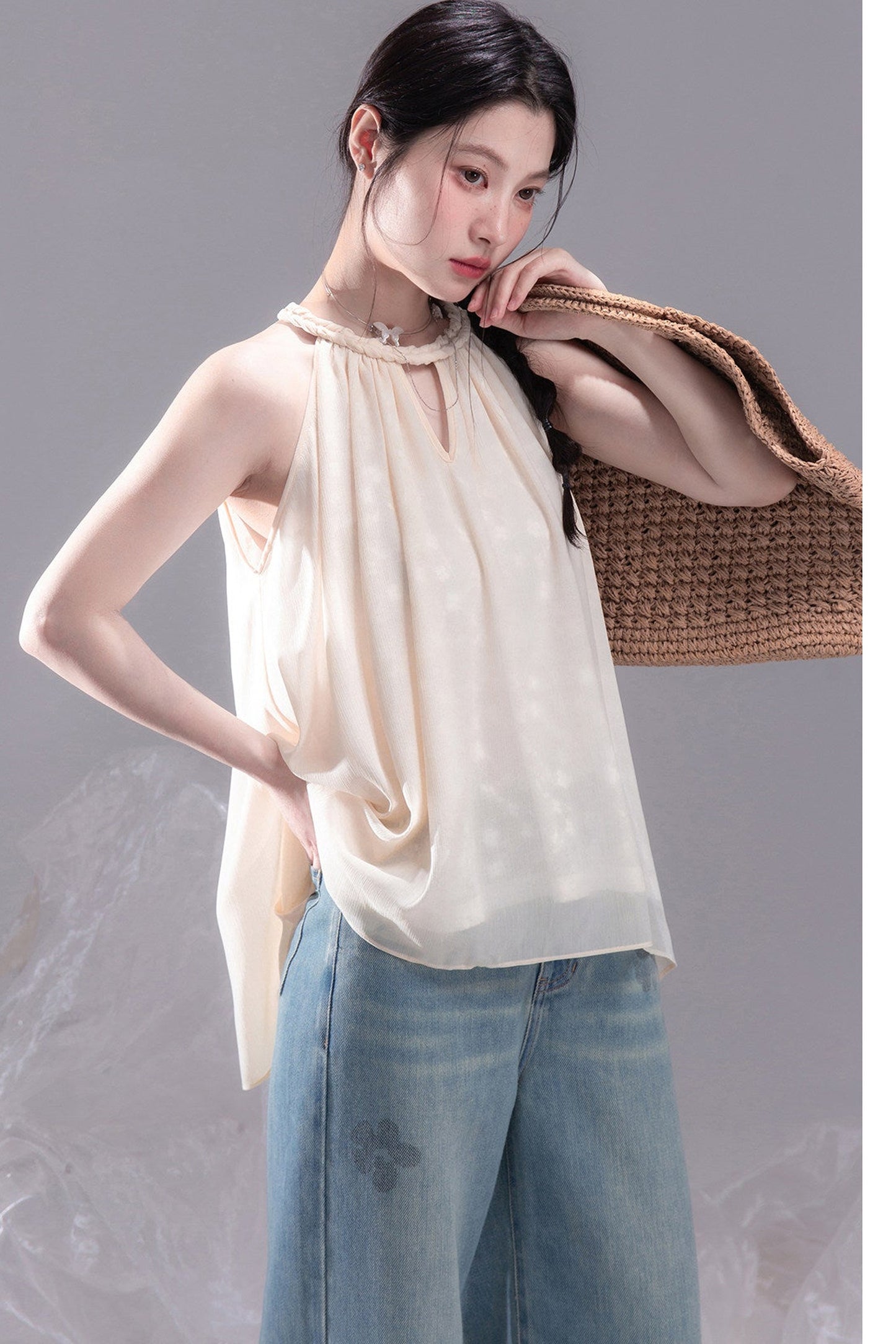 Champagne Apricot Chiffon Blouse