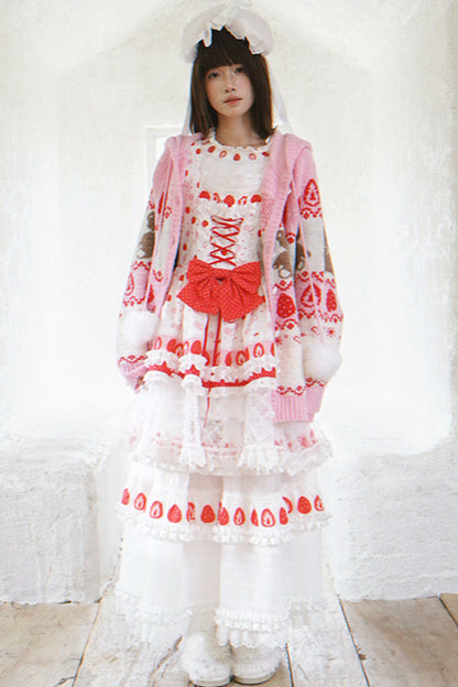 Strawberry Bear Fair Isle Cardigan