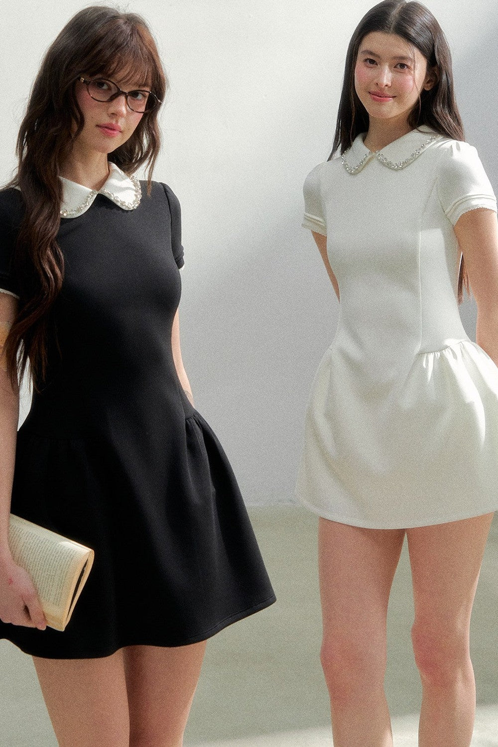 Retro Rhinestone Air Layer Dress