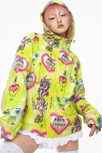 Showa veste shell en Teflon à imprimé tatouage