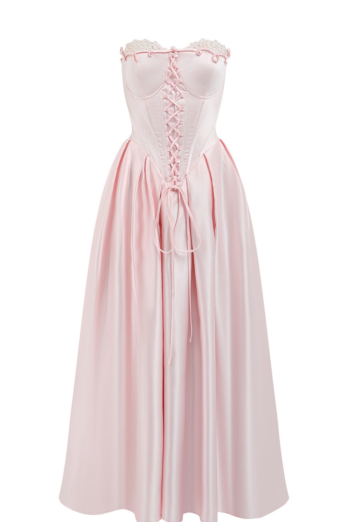 Französisches Prinzessinnenkleid aus Satin mit Korsett