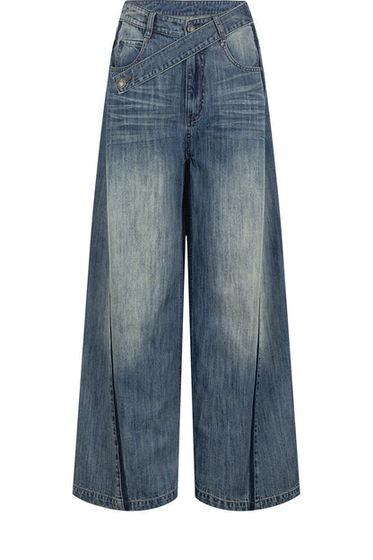 Vintage Washed Gradient Denim Jeans