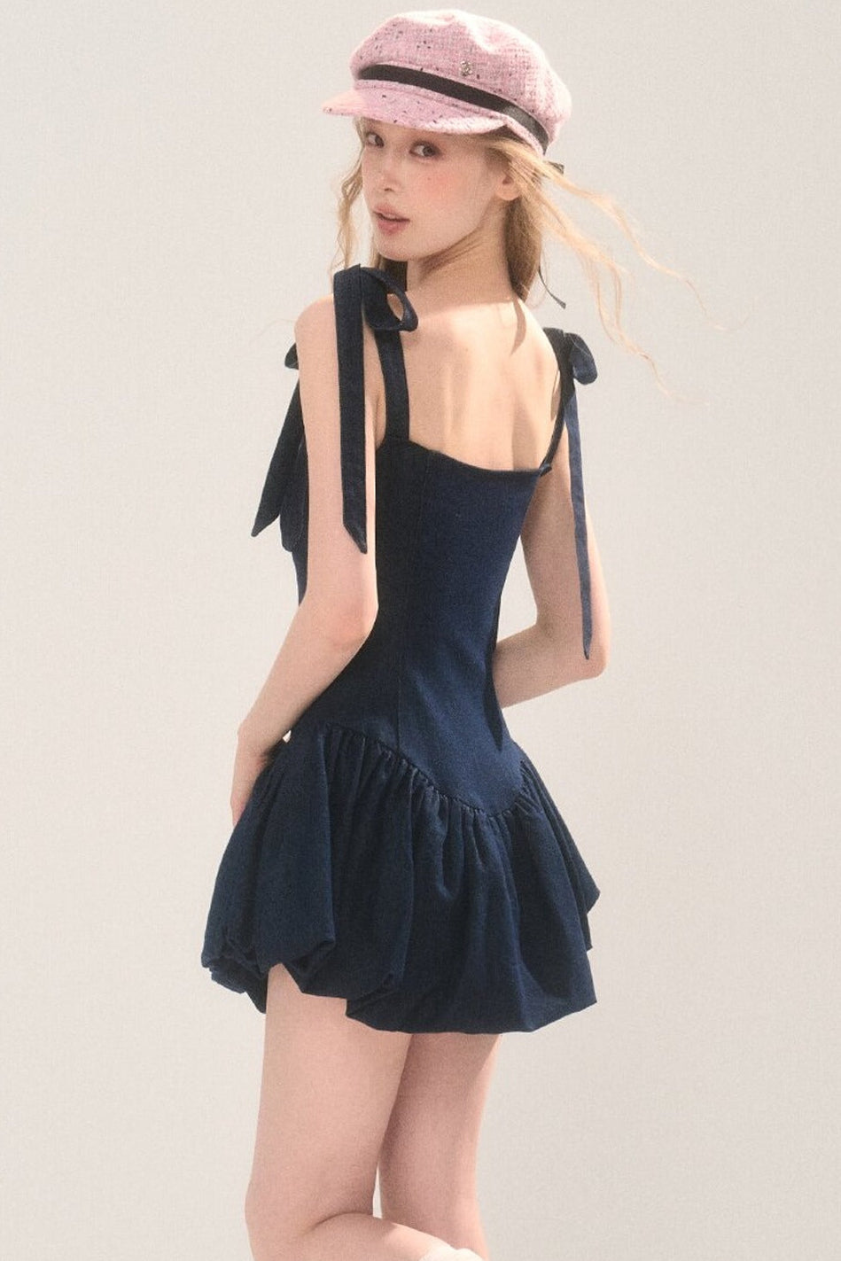 Sweet and Fashionable Puffy Denim Dress