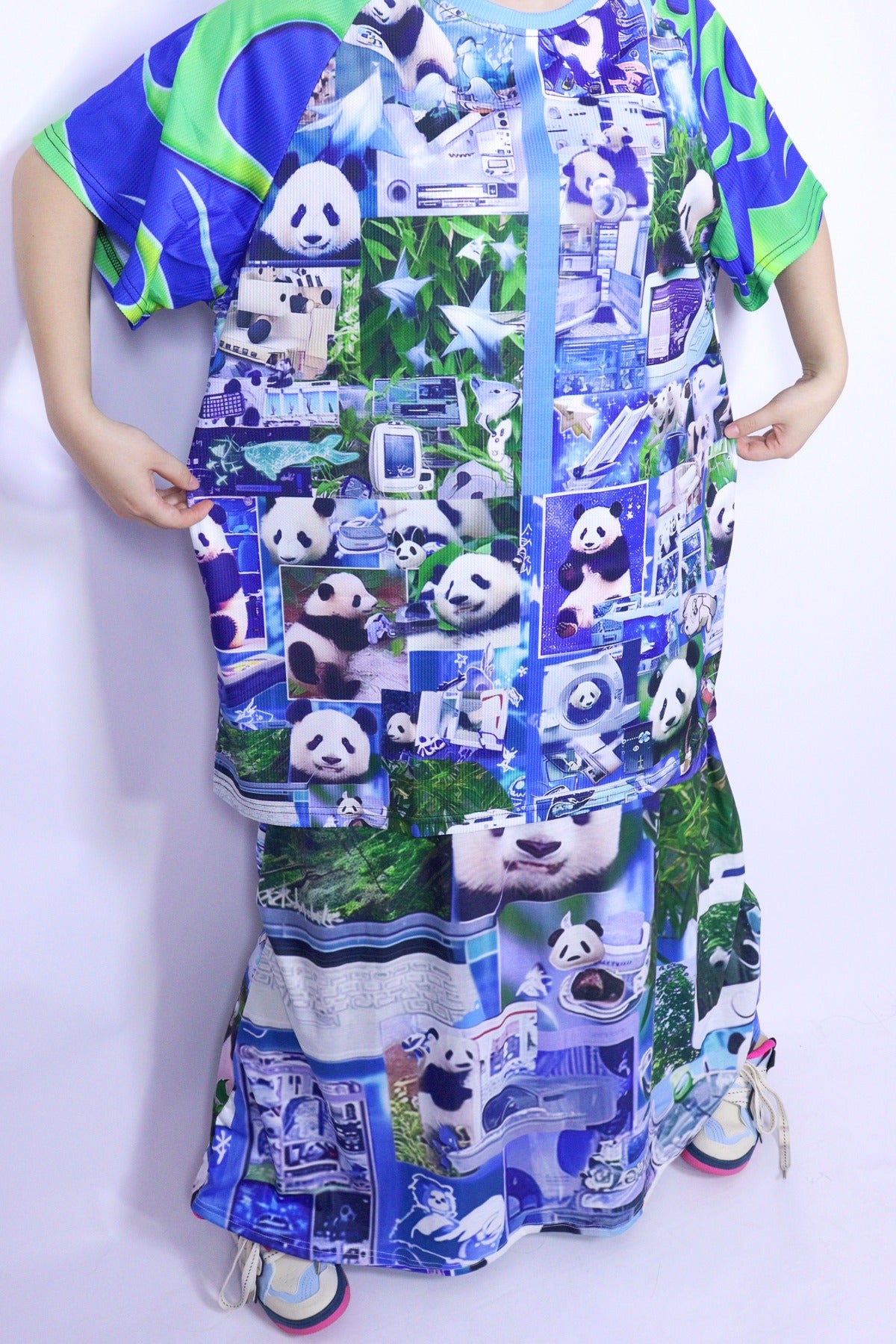 Panda Print Spaghetti Strap Dress