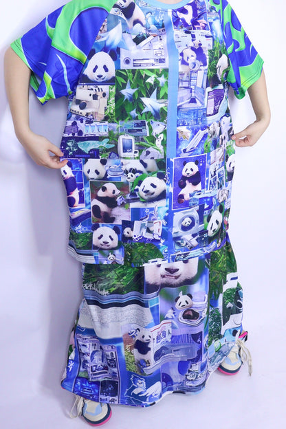 Panda Print Spaghetti Strap Dress