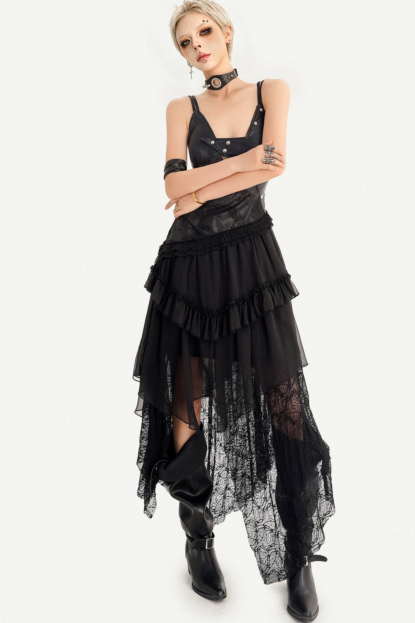 Gothic Lace Patchwork Dress