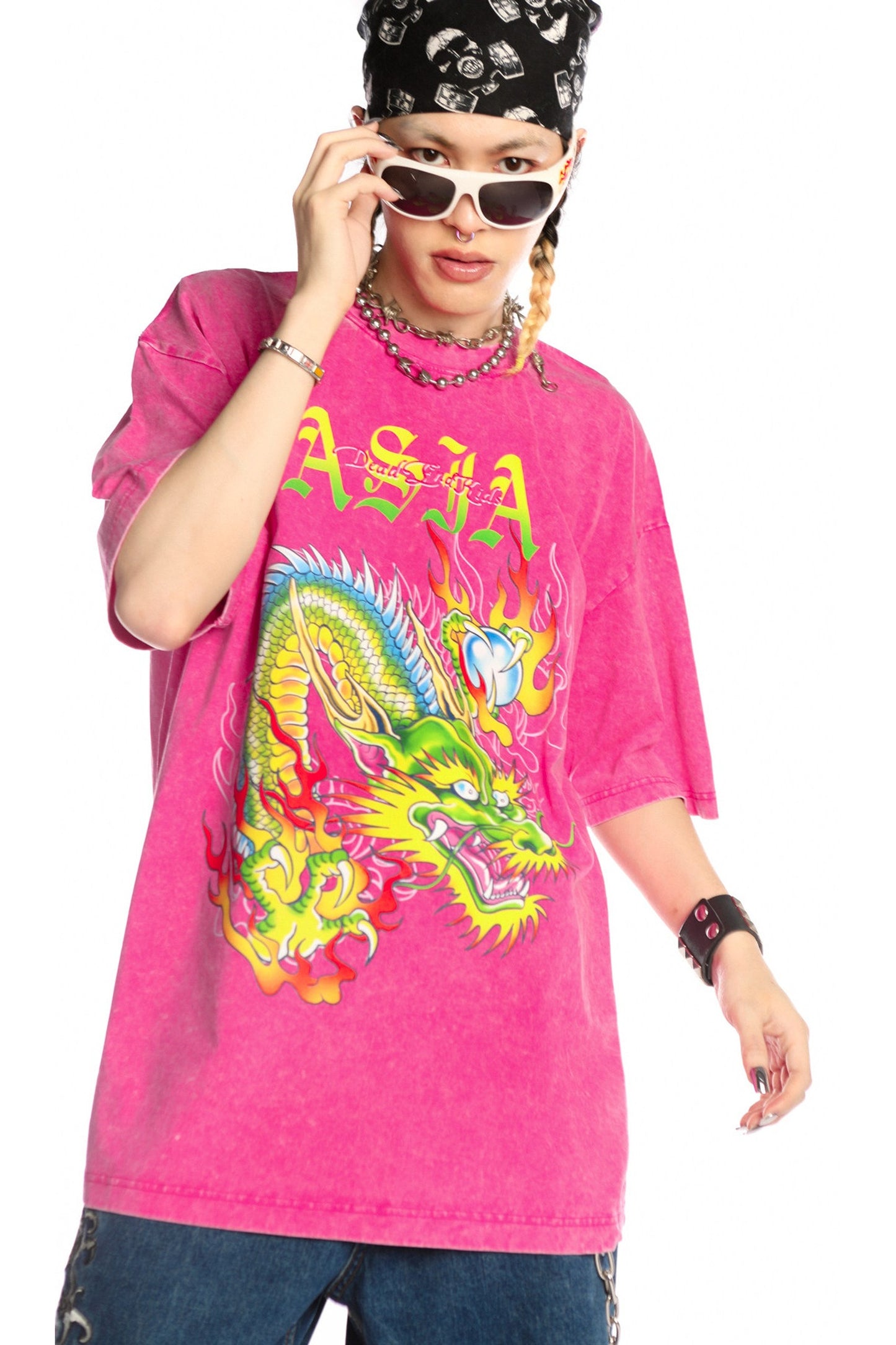 Dragon Print Loose Blouse