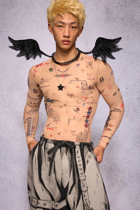 Manuscript Tattooed Clothing Top