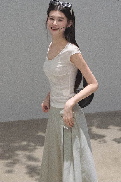 Lyocell Embroidered Waist Top