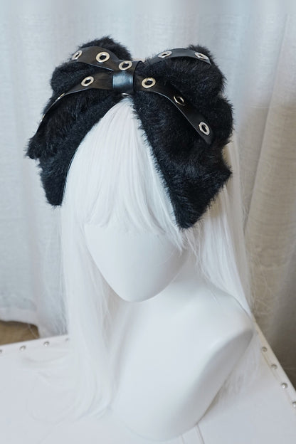 Plush Two-Tone Bow Headband