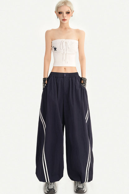 Navy Blue Wide-Leg Pants