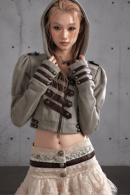 Napoleon Hooded Puff-Sleeve Sweatshirt