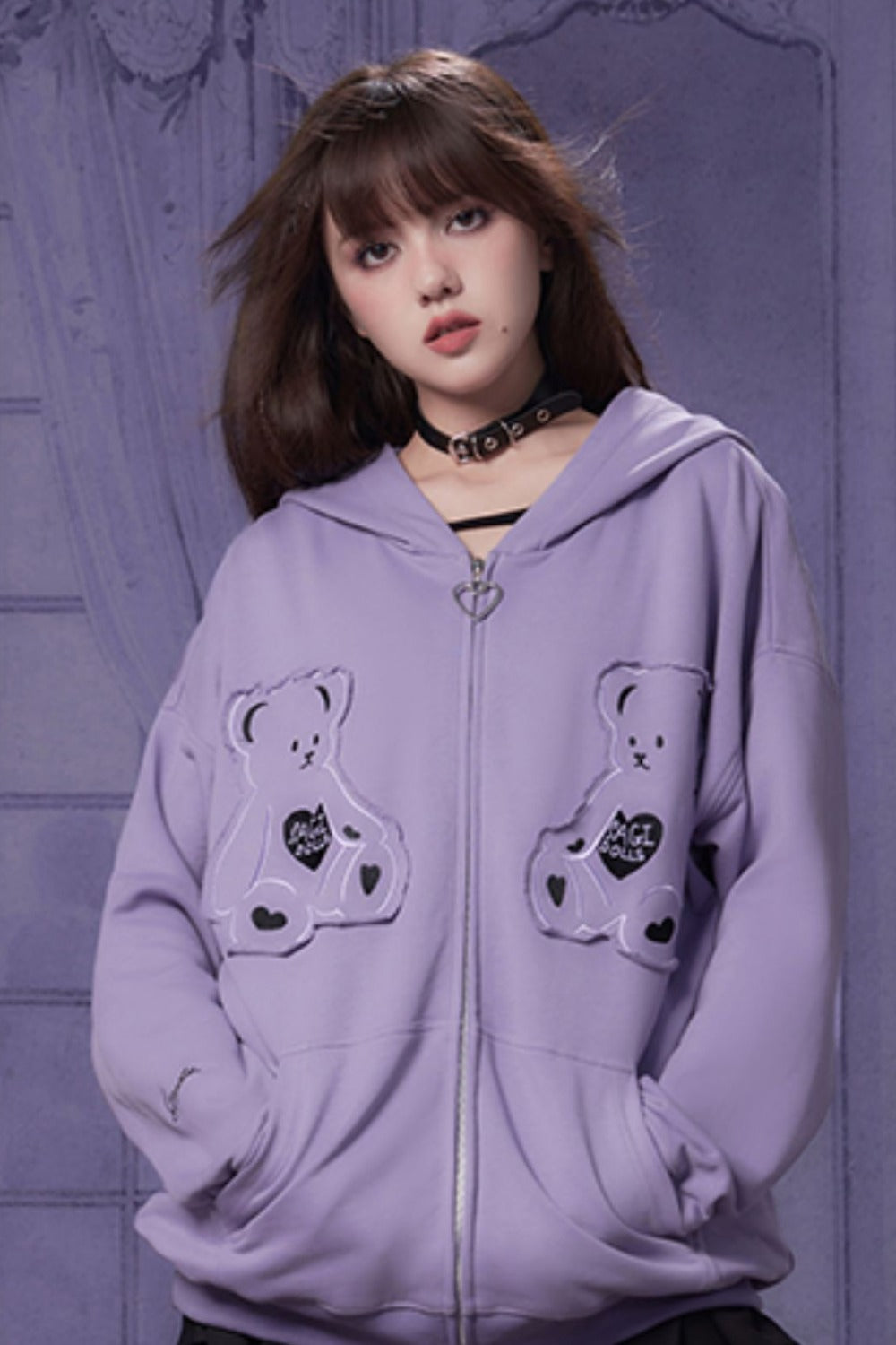 Purple Bear Hooded Sweatshirt