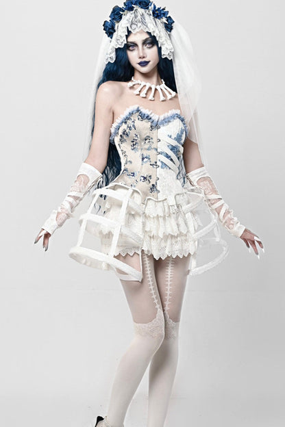 Gothic Ribbed Corset Suspender Set-Up