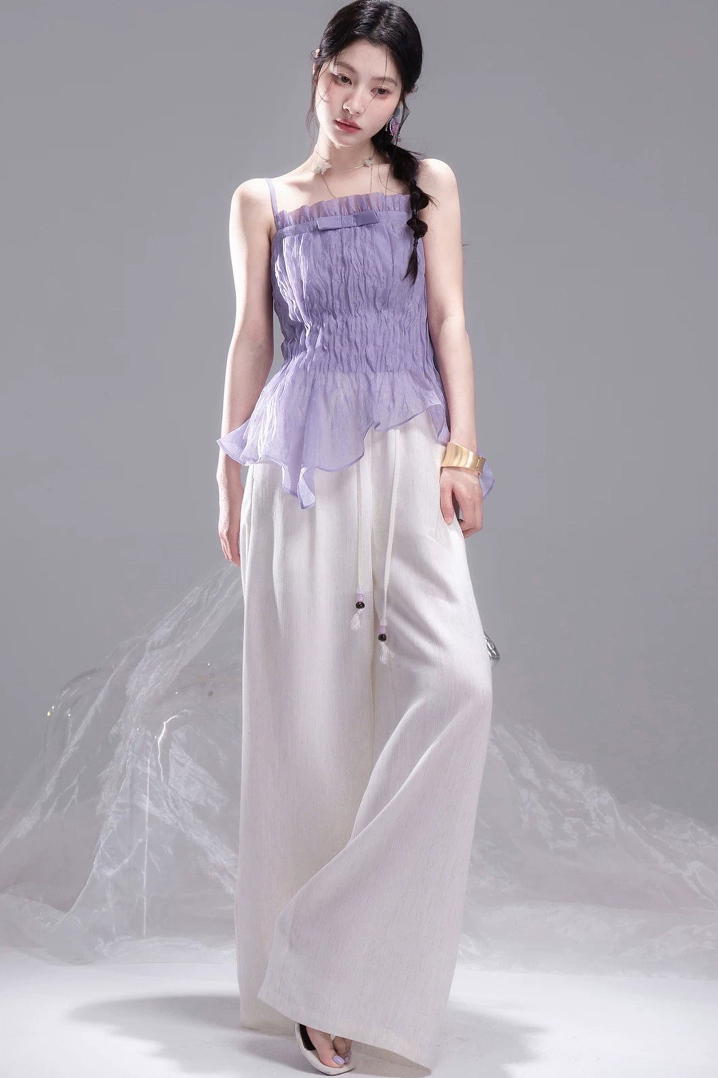Ice Silk Ruched Camisole