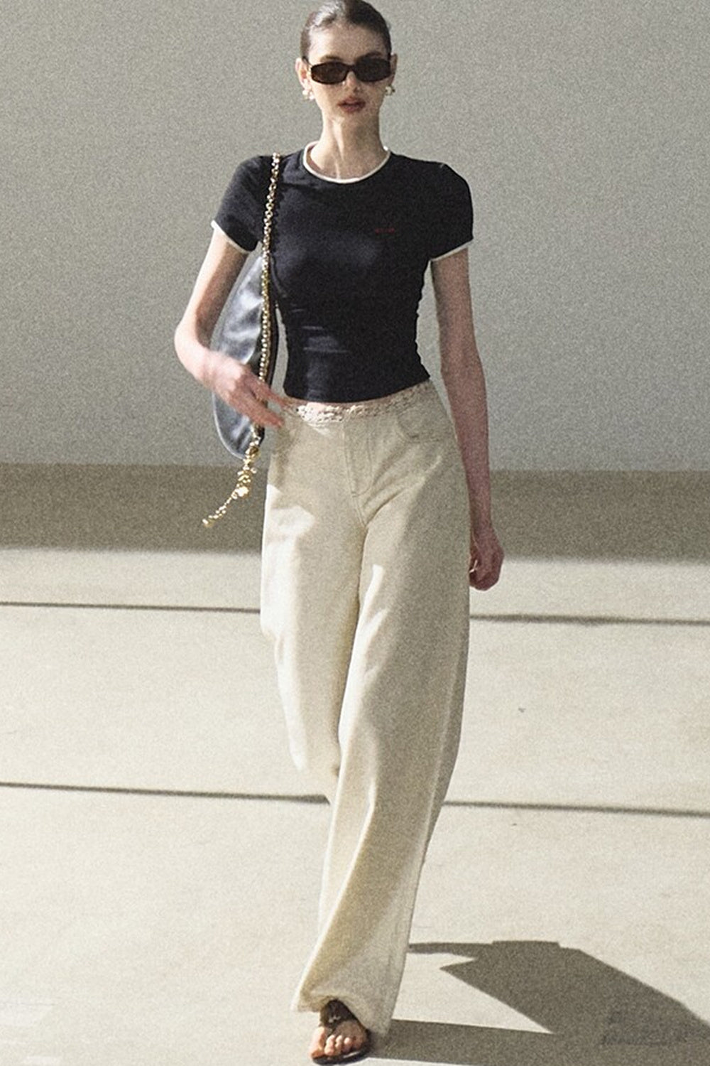 Color-Block Embroidered Summer Top