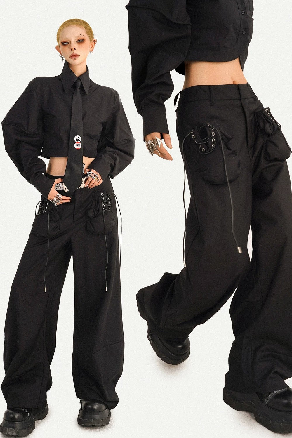 Minimalist High-Waist Wide-Leg Pants