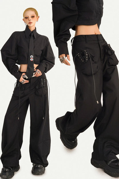 Minimalist High-Waist Wide-Leg Pants