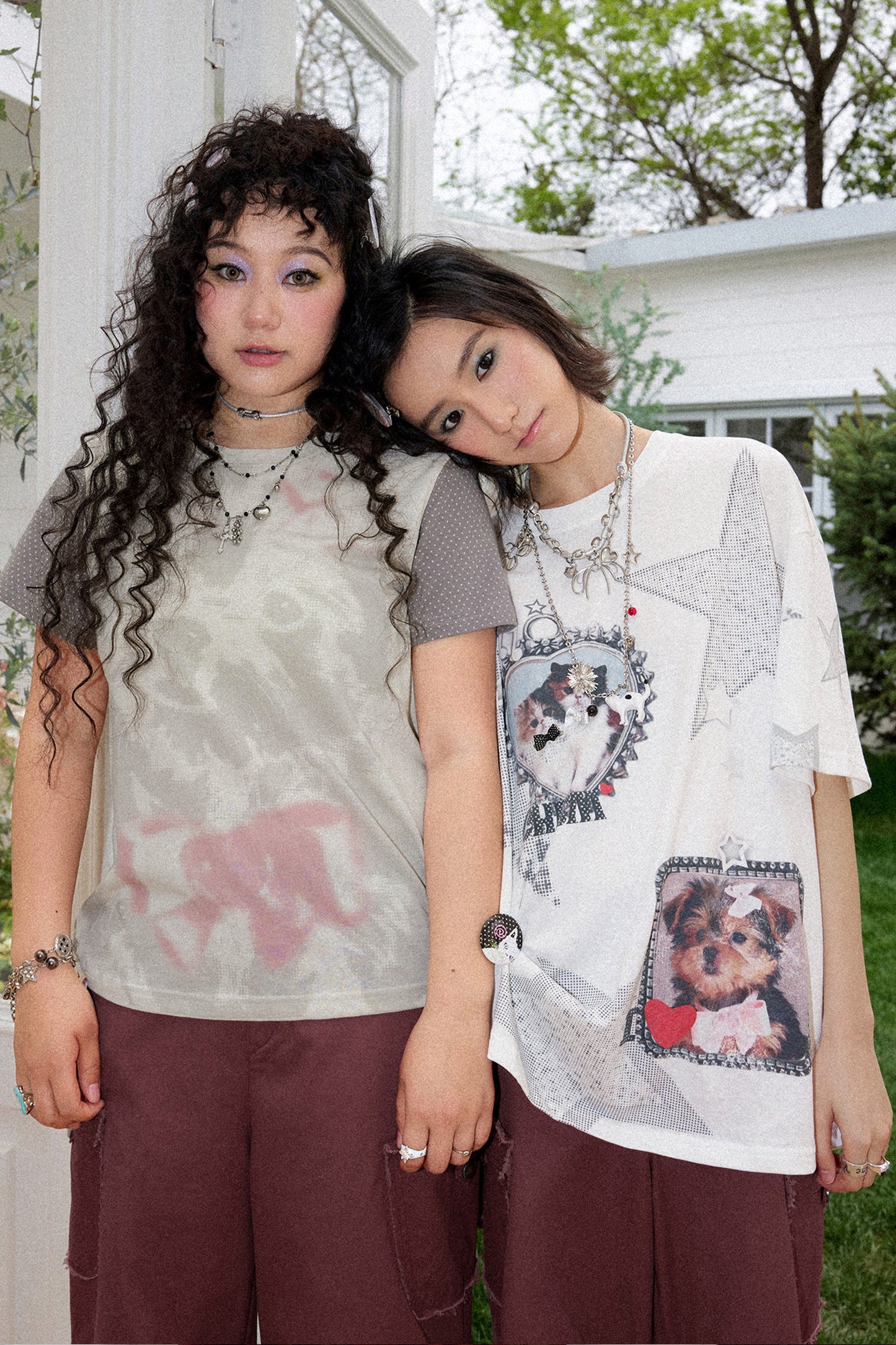 Retro Heart Print Blouse
