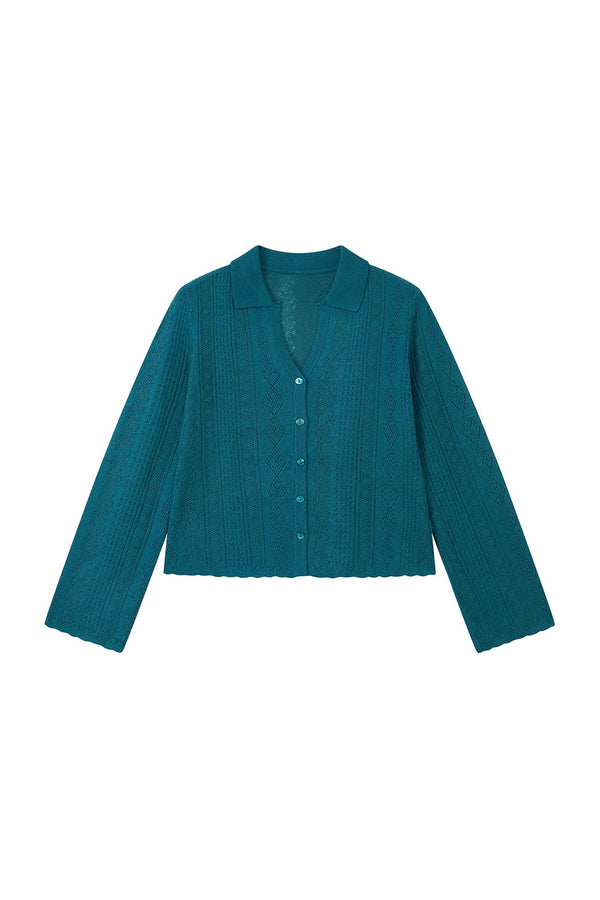 Lightweight Hollow Knit Cardigan