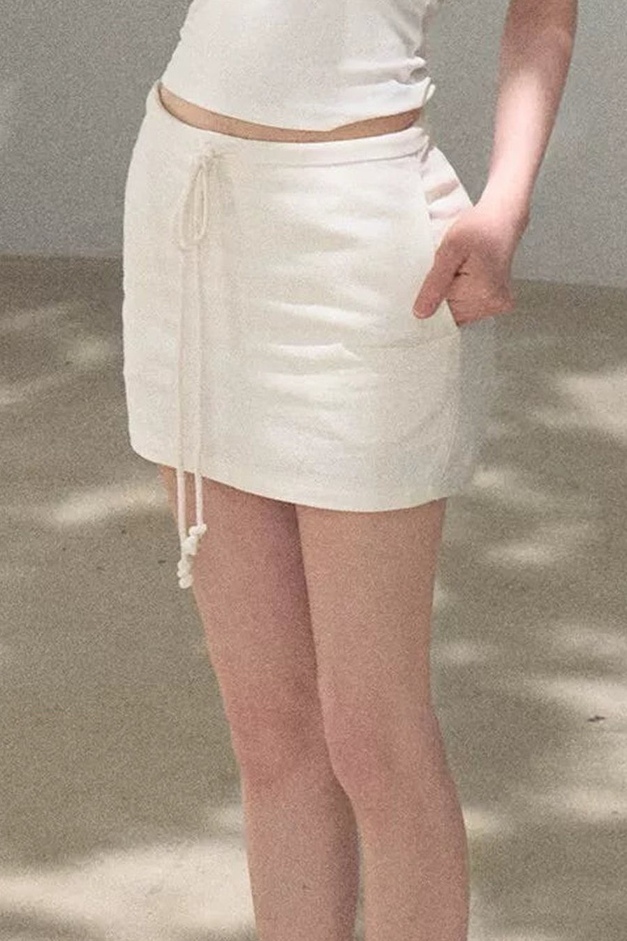Bright Clouds Linen Skirt
