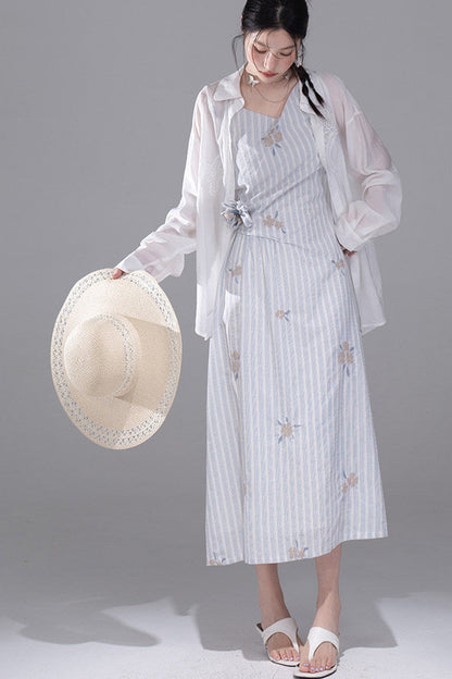 Translucent Silk Embroidered Blouse