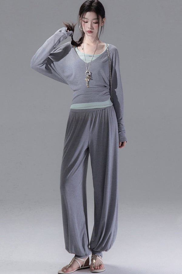 Relaxed Layered-Look Cover-Up, Skirt, Top and Pants Set