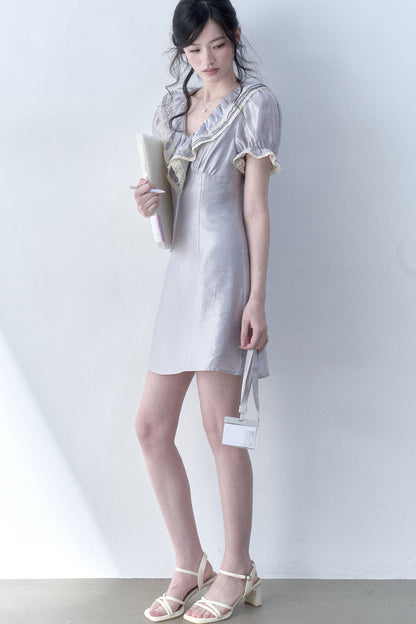 Moonlit Ruffled Puff Sleeve Dress
