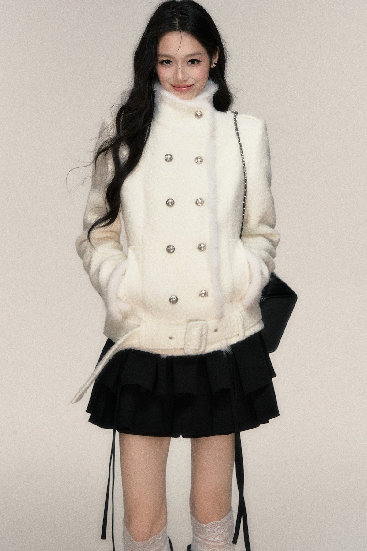 Double-Breasted Mink Fur Jacket