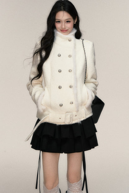 Double-Breasted Mink Fur Jacket