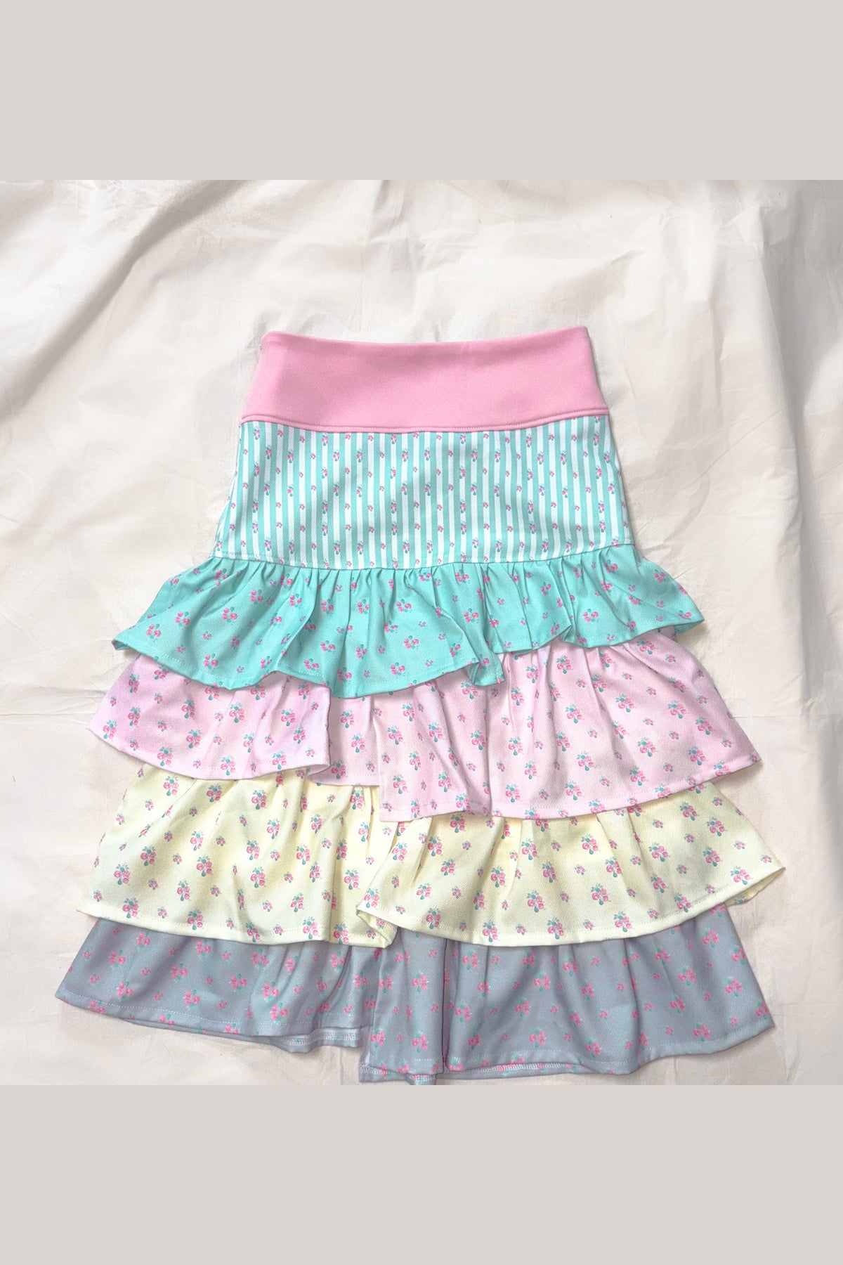 Multi-Layered Irregular Floral Skirt