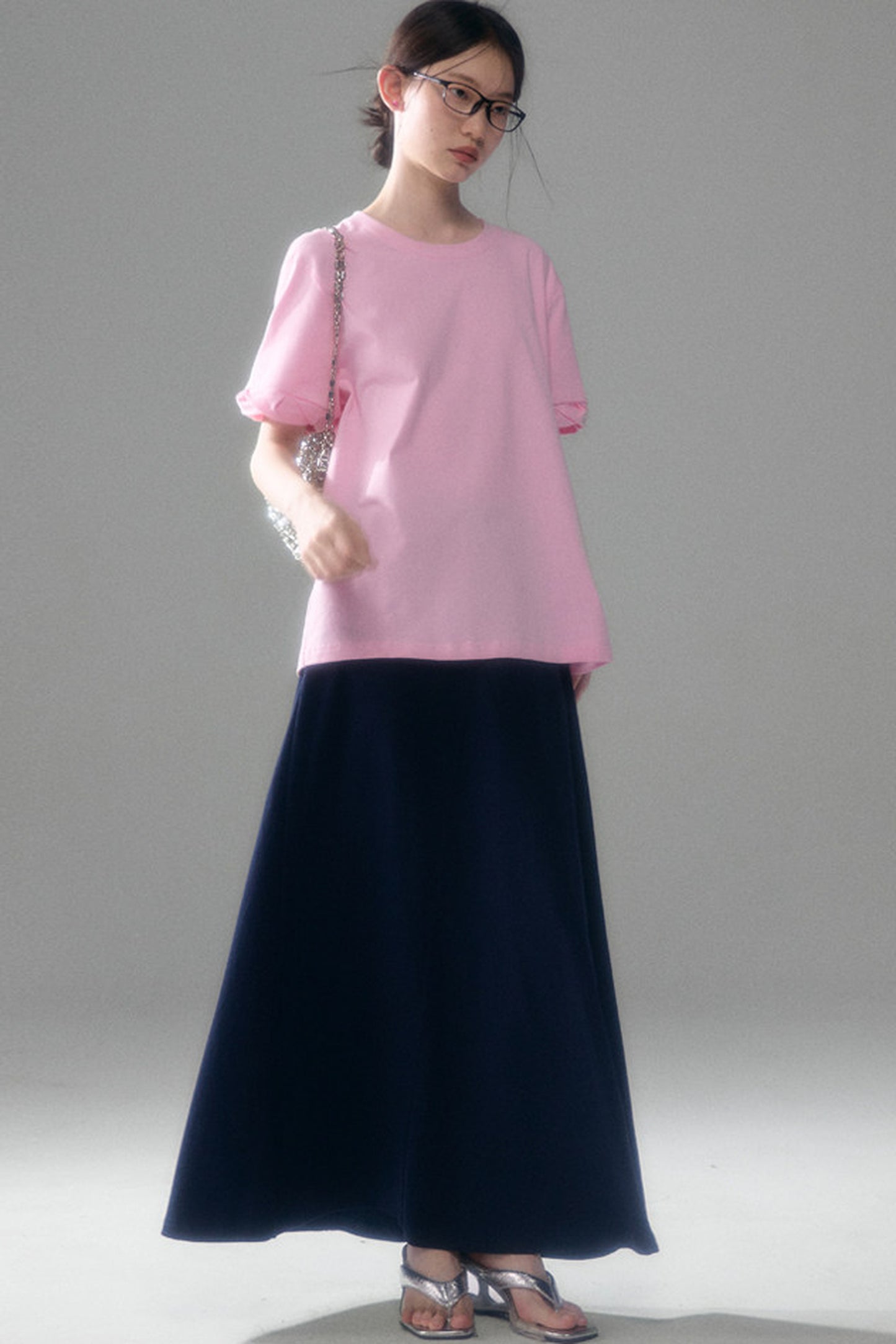 Cotton Blend A-Line Skirt