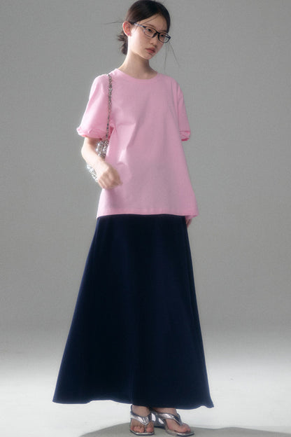 Cotton Blend A-Line Skirt
