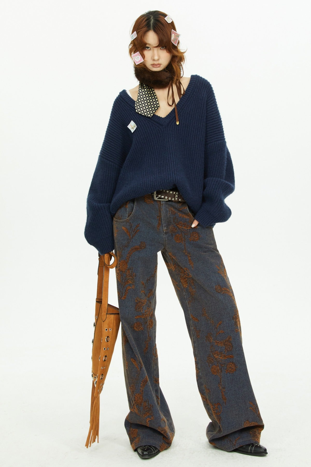 Floral Jacquard Jeans