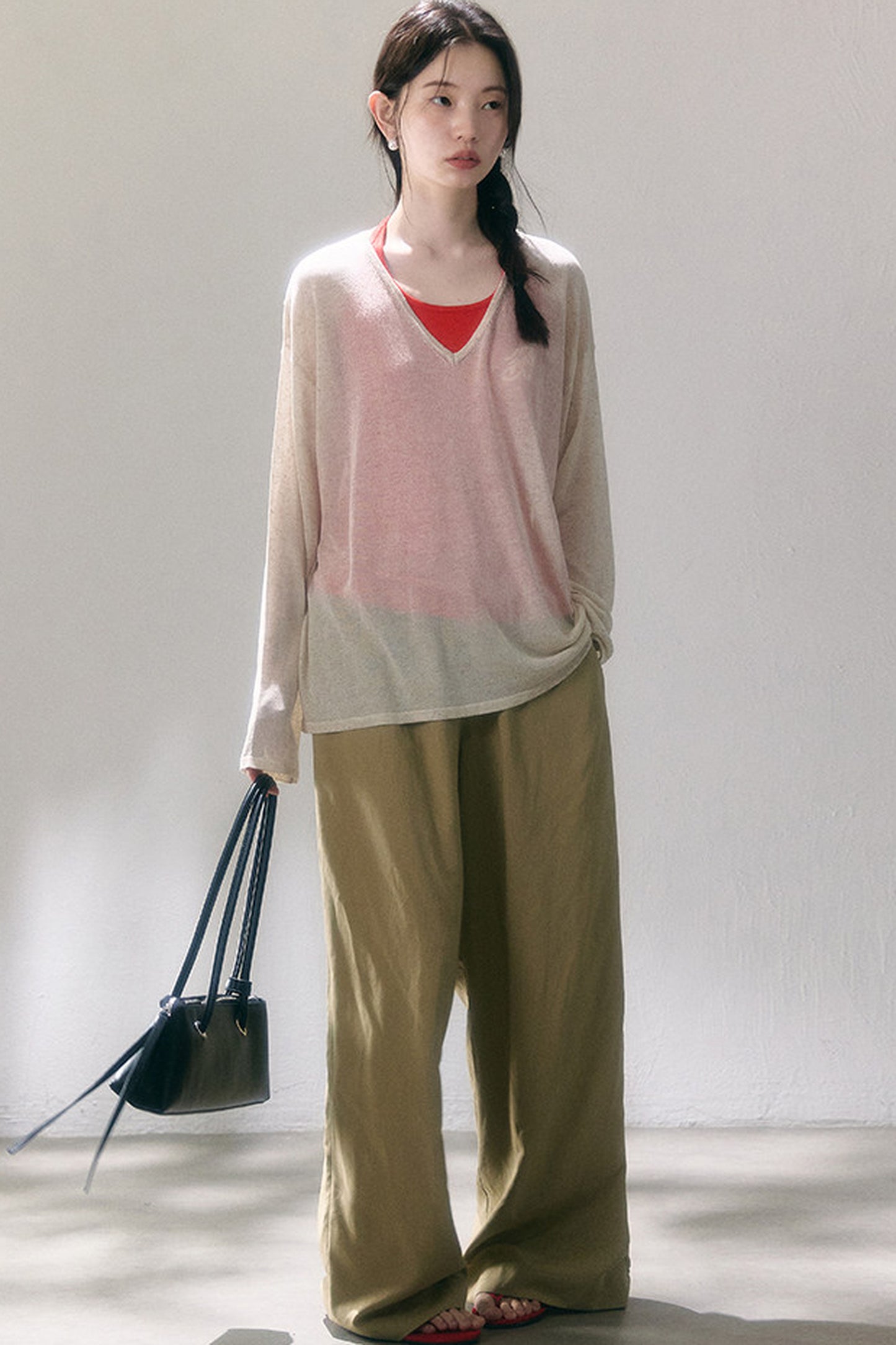 Linen Blend Air Wide-Leg Trousers