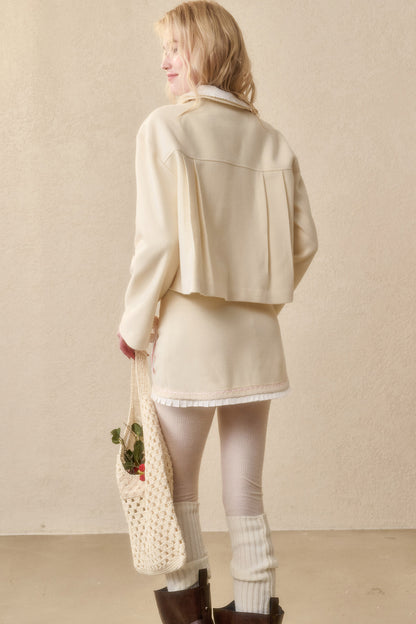 Strawberry Ribbon Tie Embroidered Top and Skirt Set-Up