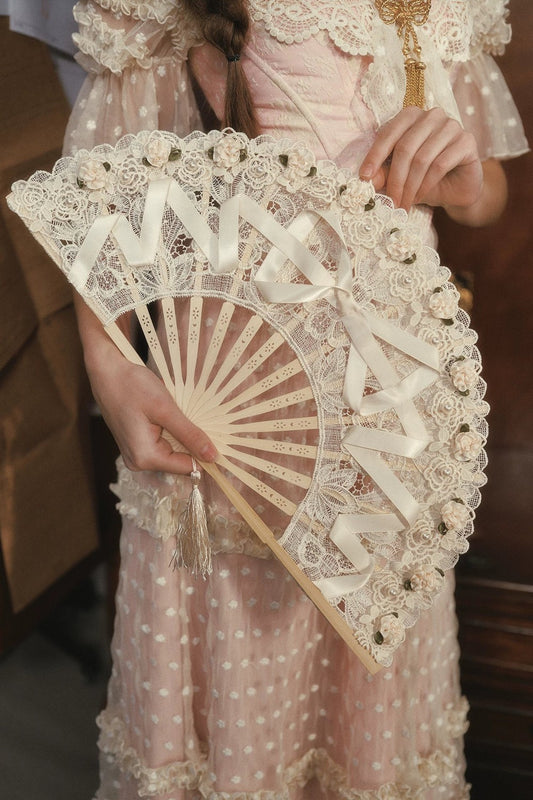 Antique Embroidered Folding Fan