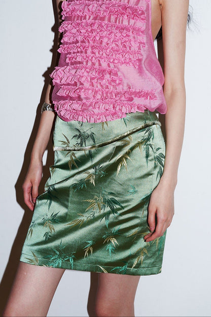 Bamboo Leaf Jacquard Skirt