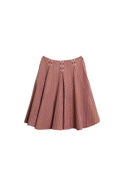 Retro Striped A-Line Skirt