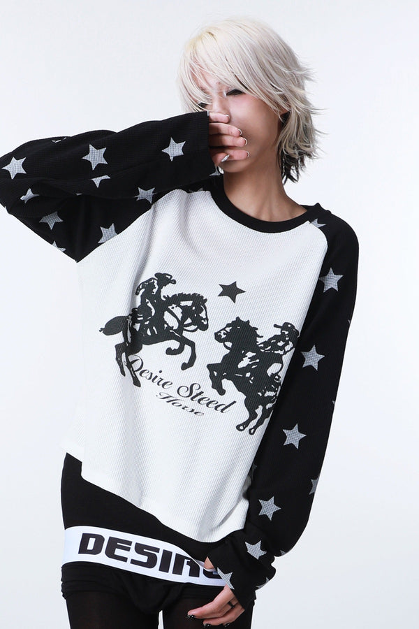 Jousting Print Star Raglan T-Shirt