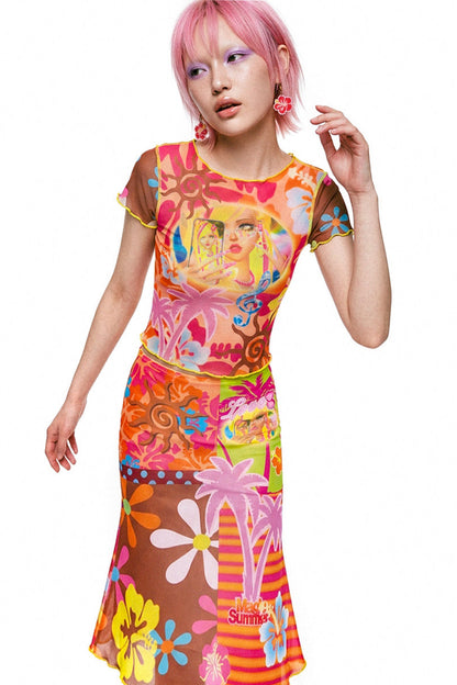 Vintage Mesh Fishtail Dress
