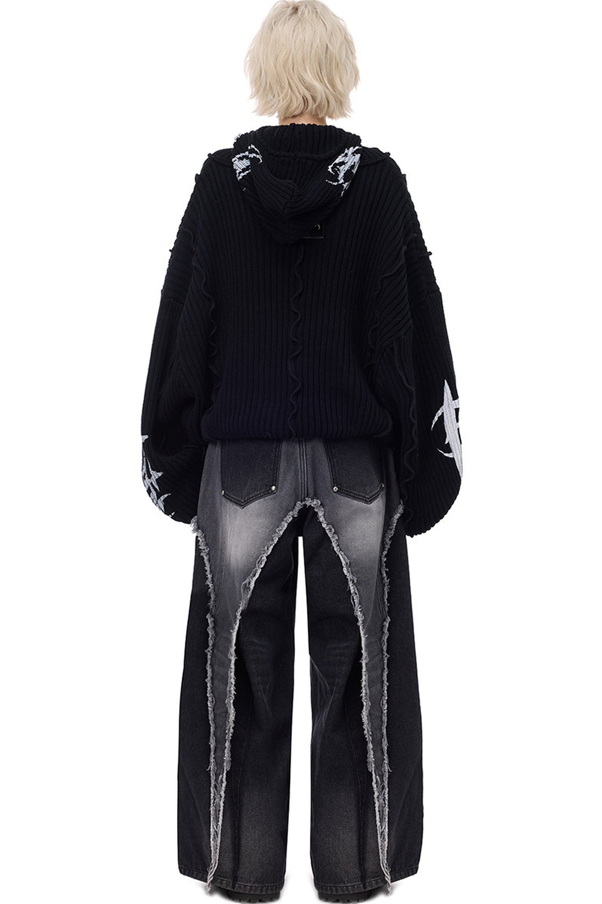 Y2K Patchwork Hooded Knit Hoodie