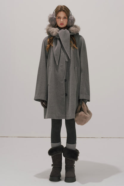 Fur Collar Wool Coat