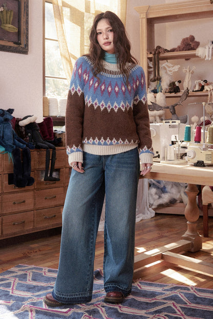 Coarse Knit Fair Isle Sweater
