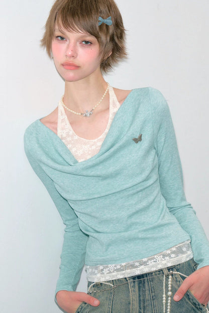 Mist Flutter Knit Top