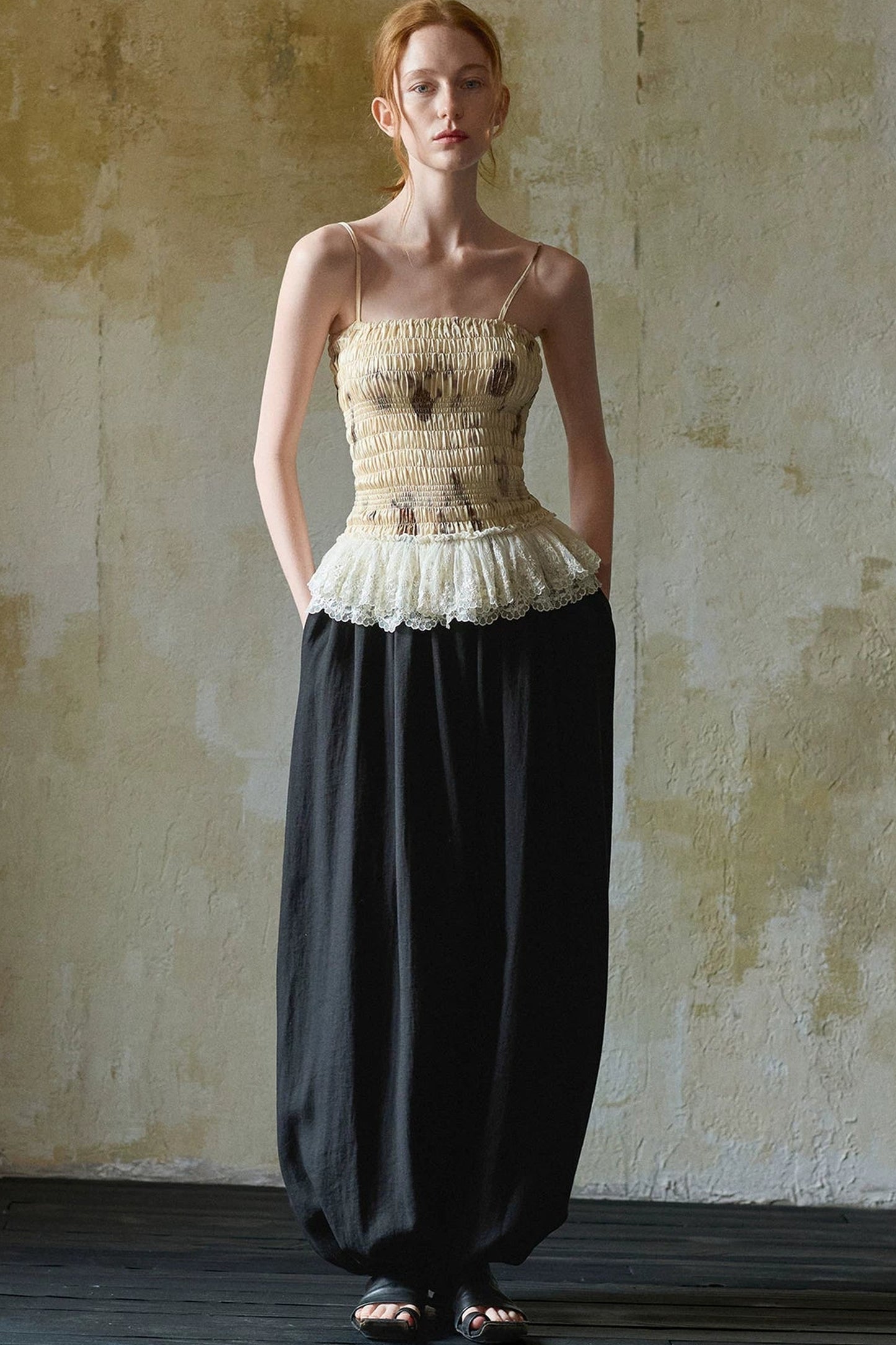 Silk Embroidered Lace Camisole