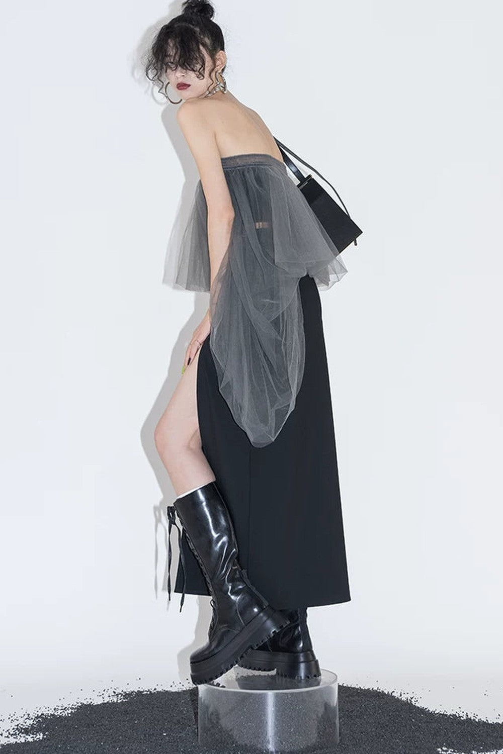 Layered Mesh Tube Top and Skirt Set-Up