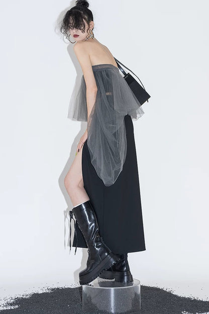 Layered Mesh Tube Top and Skirt Set-Up